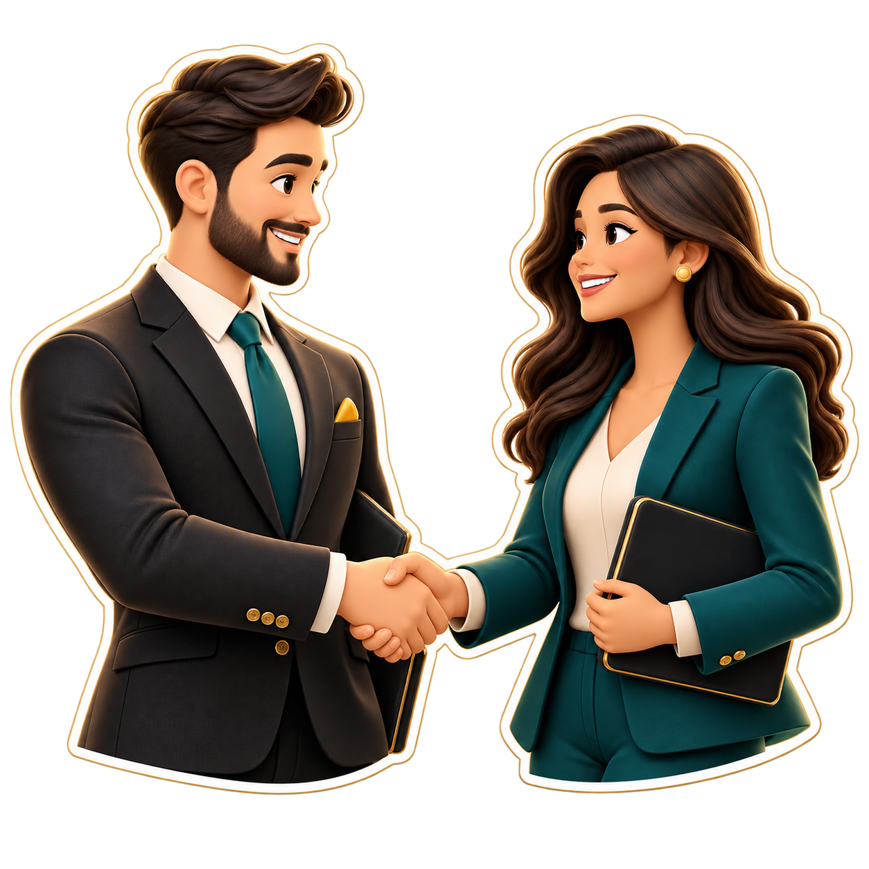Business partnership sticker